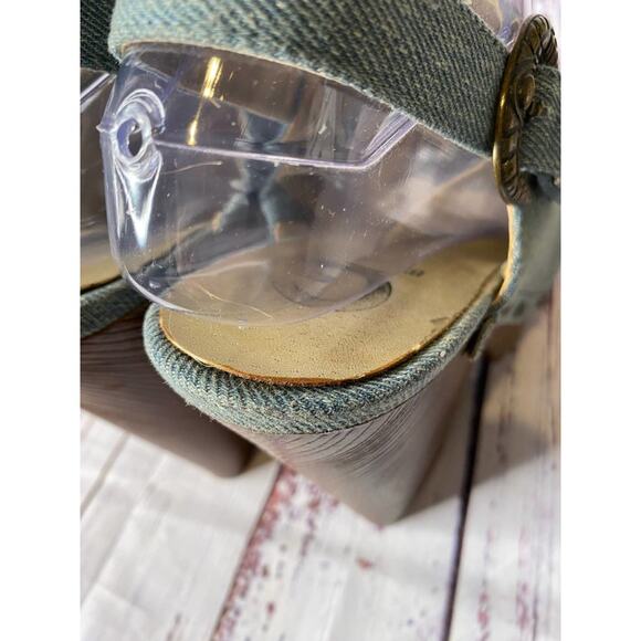 G By Guess Blue Jean Wedge Heel Sz 7.5 - Picture 8 of 11